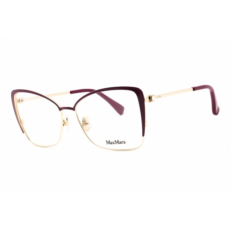 Max Mara Women’s Eyeglasses Shiny Violet Metal Cat Eye Full Rim Frame MM5130 081
