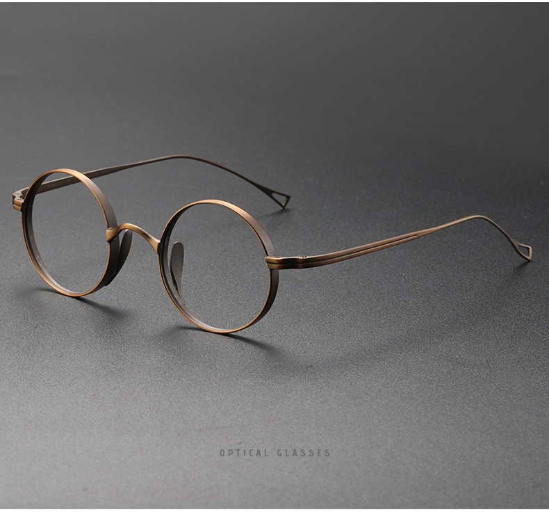 Titanium Round Eyeglass frames Japanese Design Retro Spectacles Bronze Glasses gallery