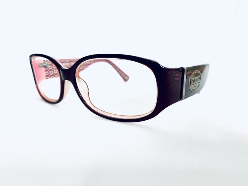 Coach Burgundy Pink Lucite Oversized Oval Glasses Addison S803 59 16 130