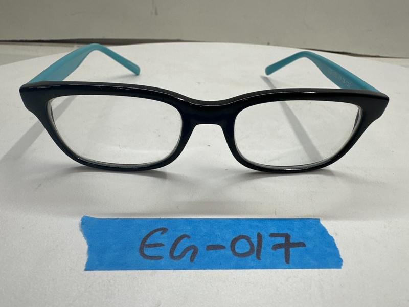 C53 950 Eyeglasses Frames Black Teal Blue 49-18-138 w/ case