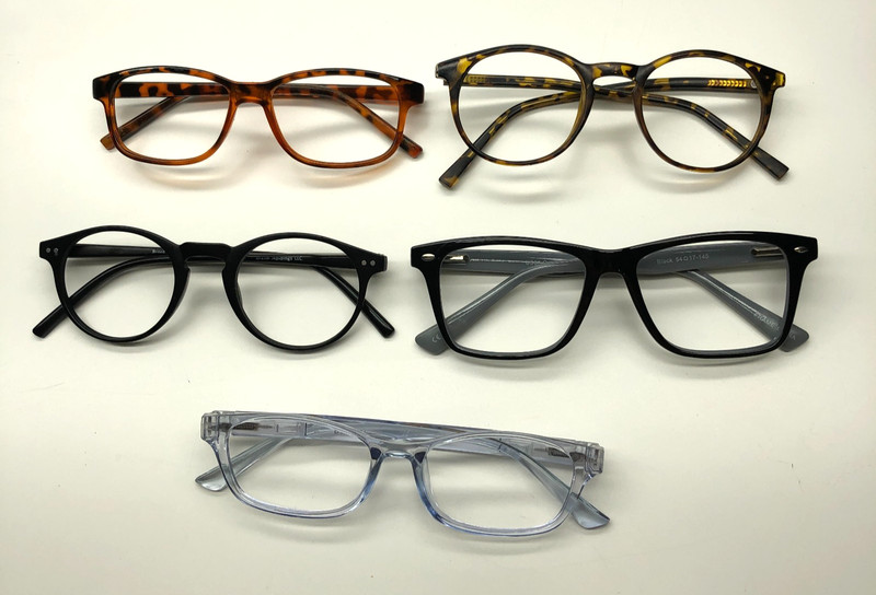 Lot Of 5 Unbranded Eyeglasses Frame Only Multicolor Womens Brown Black Clear