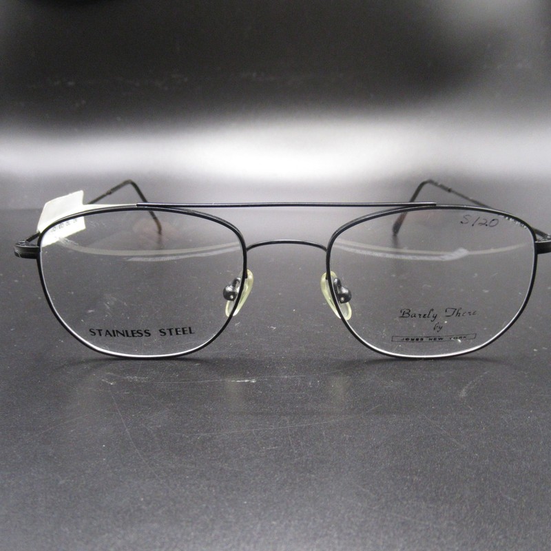Barely There by Jones New York Eyeglass Frames JBT-06 Unisex Black Aviator