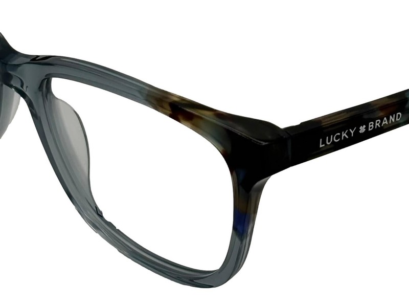 Lucky Brand Mens Ophthalmic Eyeglass Square Blue Plastic D220 52mm gallery