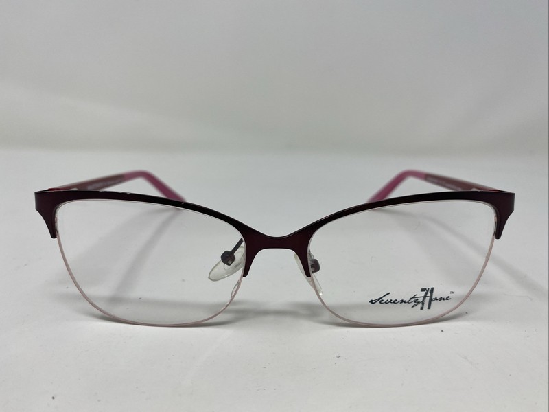 Seventy One SWARTHMORE BURGUNDY 52-16-135 Half Rim Eyeglasses Frame VU29