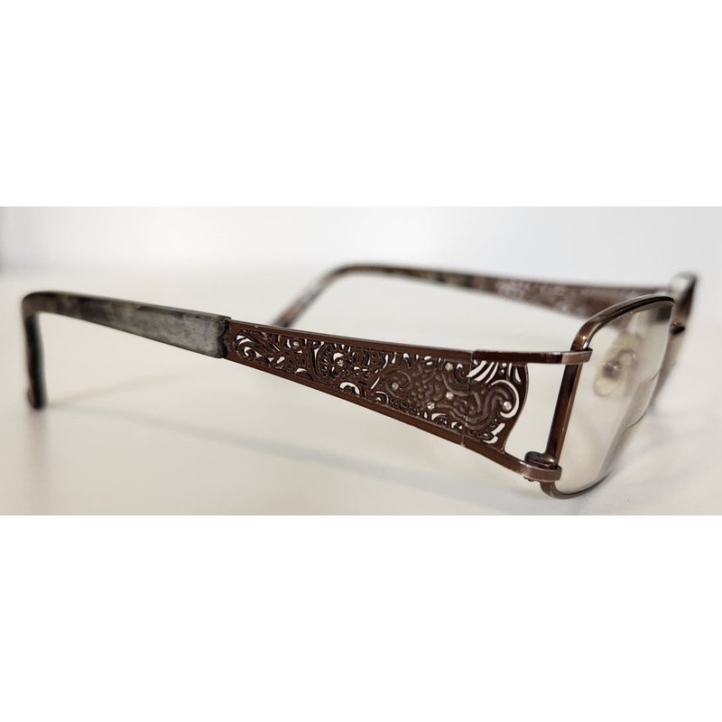 Kay Unger Filigree Rhinestones Eyeglass *Frames Only* 150 BRN 52-10-135
