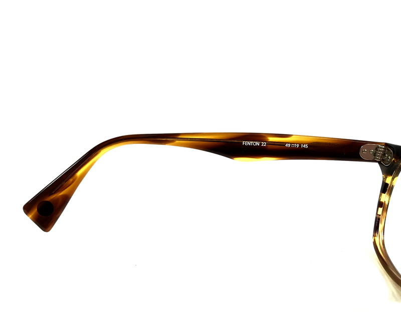 Article One Eyeglasses Frames FENTON 22 Yellow Brown Striped Horn 49-19-145 gallery