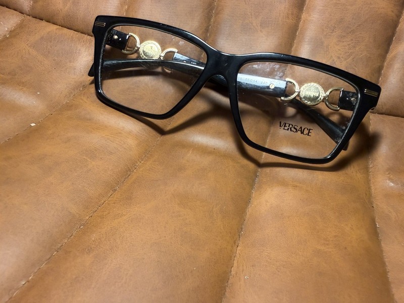 VERSACE Eyeglasses MOD. 3335 GB1 54-14 140 BLACK & Gold Frames Medusa Logos gallery