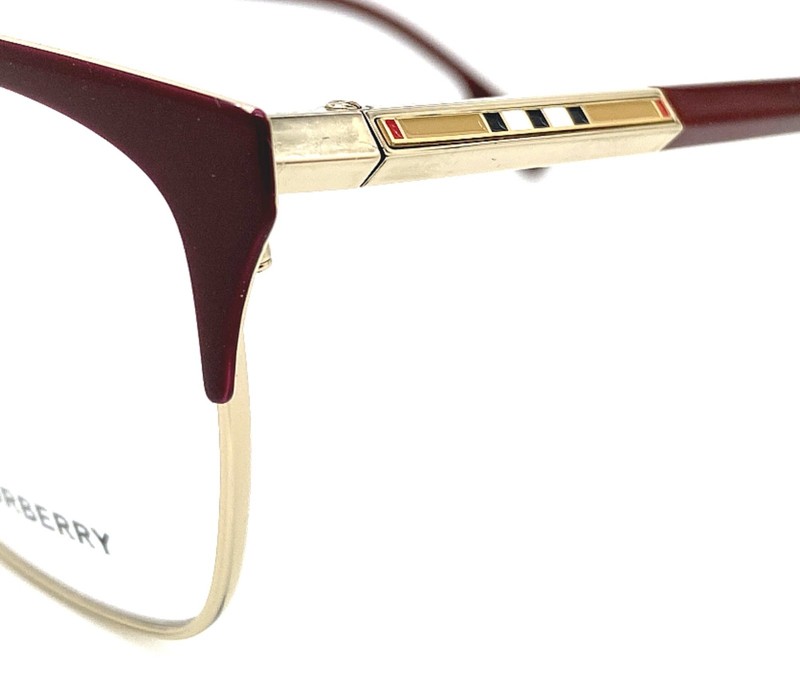 Burberry BE1362 1292 52mm Light Gold Bordeaux w/Demo Lens Eyeglasses 54-17-140mm gallery