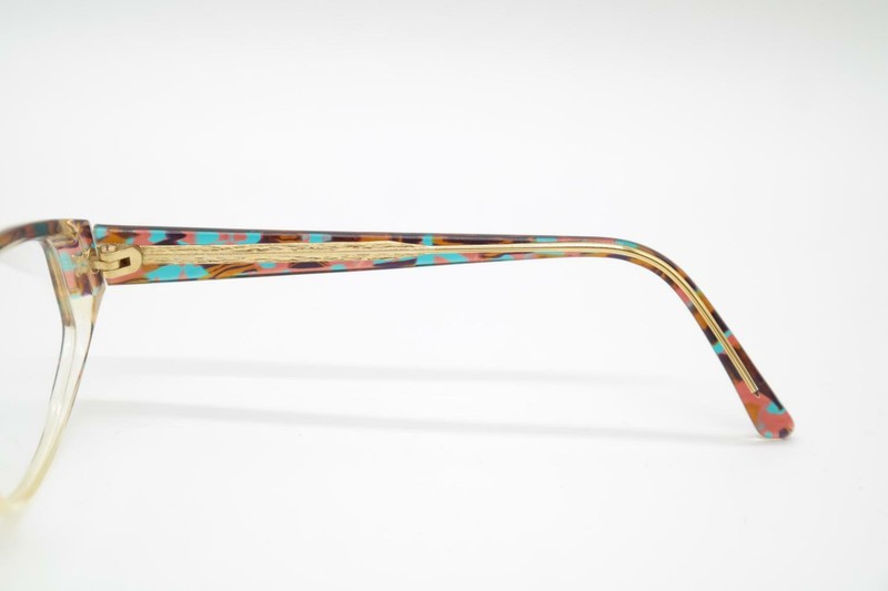 Vintage Zeiss 4737 8200 Multicoloured Transparent Gold Oval Glasses Frame NOS gallery