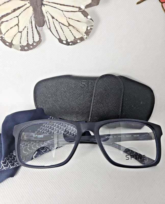 New MENS SPINE SP5006 611 55-18 Matte Navy w/case SALE