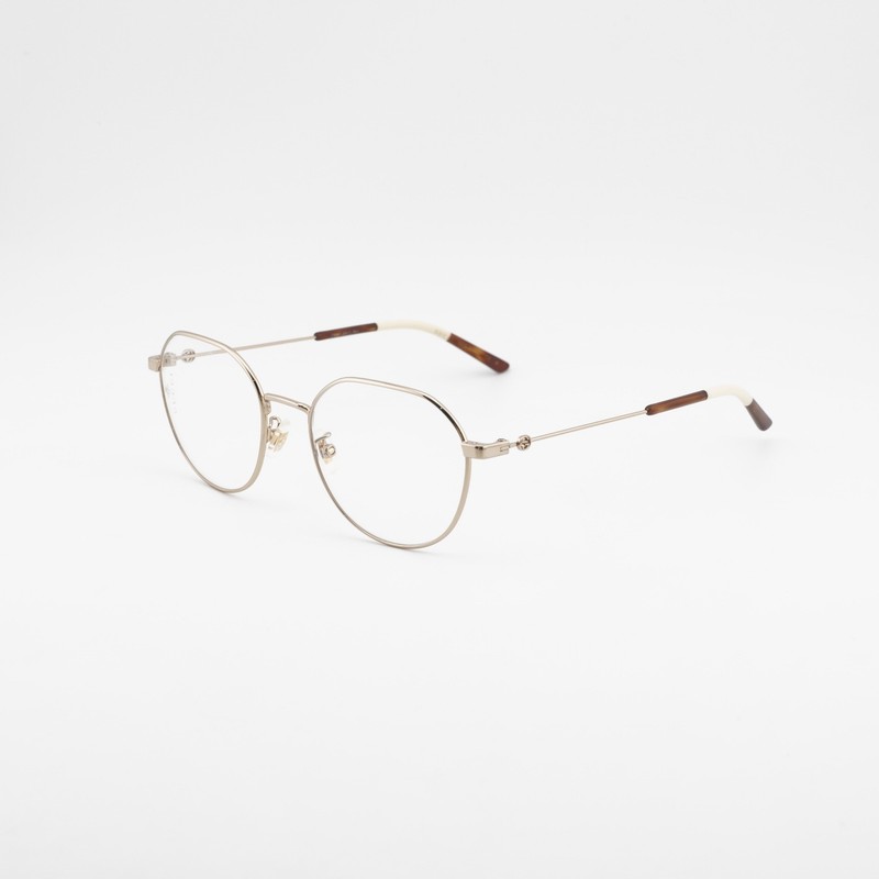 NEW GUCCI GG0684O 001 Shiny Gold 51mm Eyeglasses