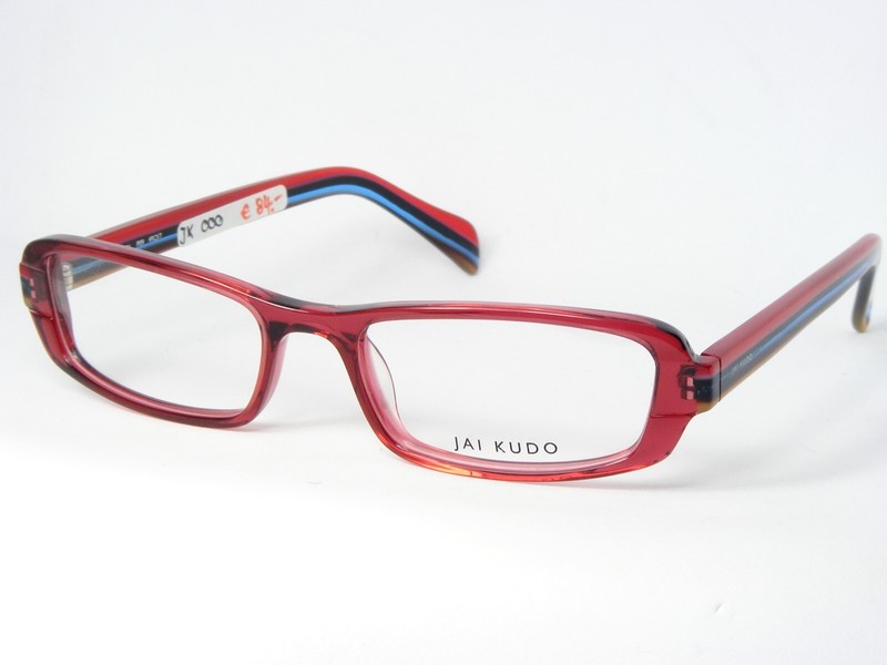 JAI KUDO 1691 P09 TRANSPARENT BURGUNDY-RED /BLUE BROWN PINK EYEGLASSES 49-17-135