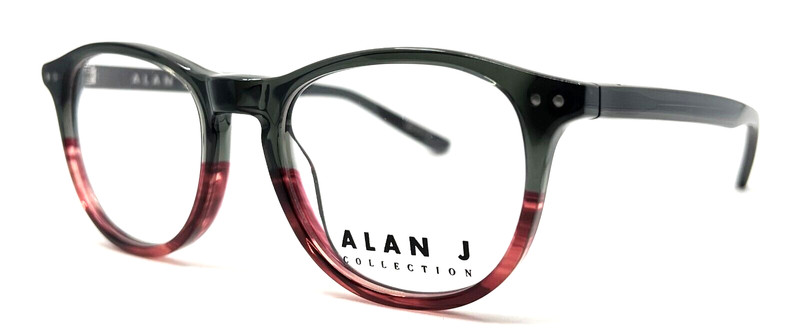 ALAN J – AJ-126 C1 49/19/145 – CHARCOAL GREY / MERLOT – NEW Authentic EYEGLASSES