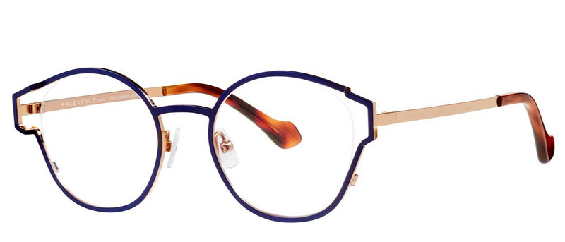 NEW FACE A FACE MALLET 1 933 BLUE GOLD TITANIUM AUTHENTIC EYEGLASSES 48-19 JAPAN