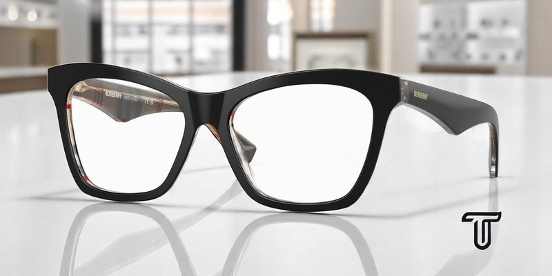BURBERRY BE2416 4121 Top Black Vintage Check Demo Lens 54 mm Women’s Eyeglasses