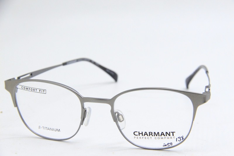 NEW CHARMANT CH 12326 GR GUNMETAL BLACK AUTHENTIC FRAMES EYEGLASSES 50-20