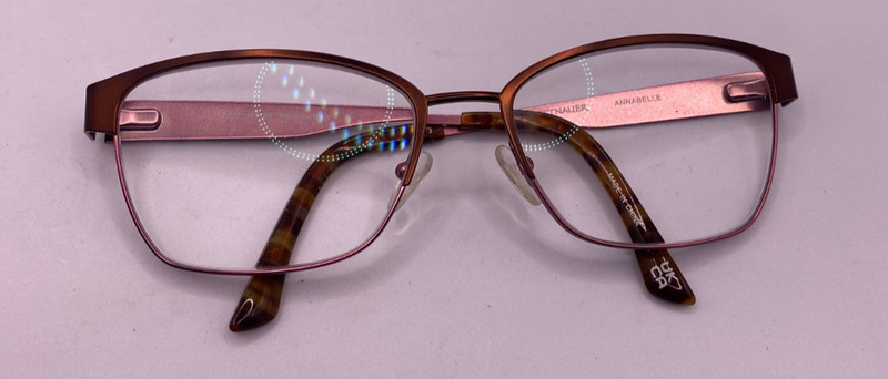 WITTNAUER FRAMES ONLY EYEGLASSES BROWN PINK ANNABELLE 55-17-135