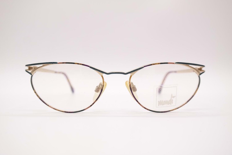 Vintage Metzler 2324 301 Gold Multicolored Oval Glasses Frame NOS