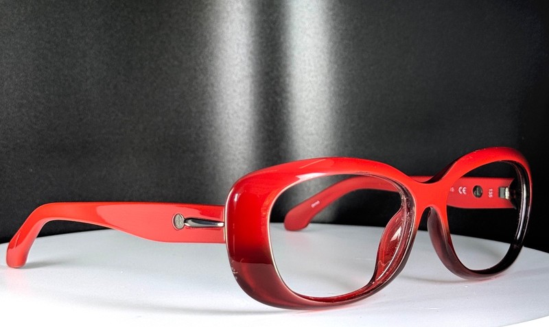 VTG CALVIN KLEIN 3131S 111 Womens Red Glam Oval Full Rim Eyeglasses FRAMES ONLY