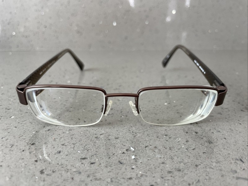 Manhattan MDX S3271 Eyeglasses Frames ONLY 46-19-135 10 Half Rim Bronze Brown