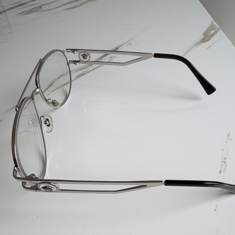 Versace 1269 1000 Silver Metal Aviator Full Rim Eyeglass Frames 55-16 140 gallery