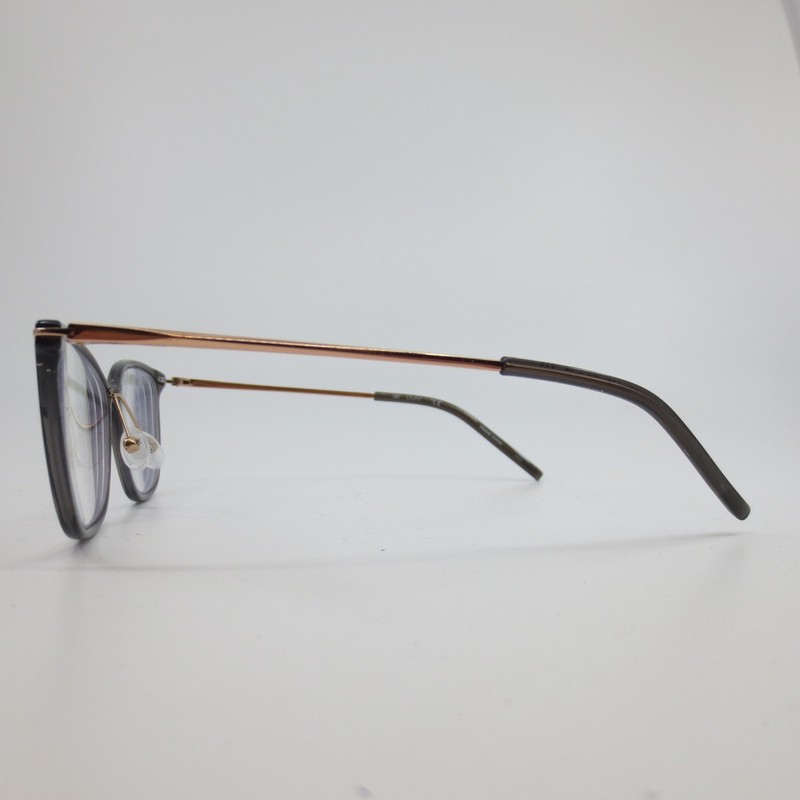 Pure P-3007 Titanium Eyeglasses Dark Grey Rose Gold Cat Eye Frames 54-17-140 gallery