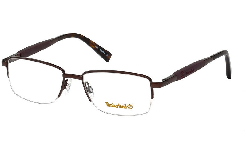 Timberland TB1301 049 Brown Semi Rimless Metal Eyeglasses Frame 54-17-140 RX