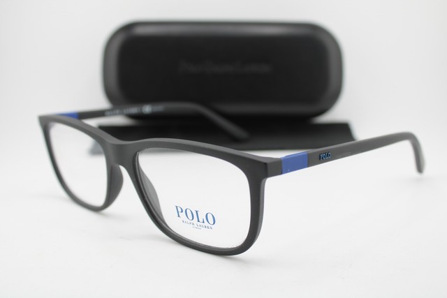 NEW POLO RALPH LAUREN PH 2210 5284 MATTE BLACK BLUE AUTHENTIC EYEGLASSES 55-17