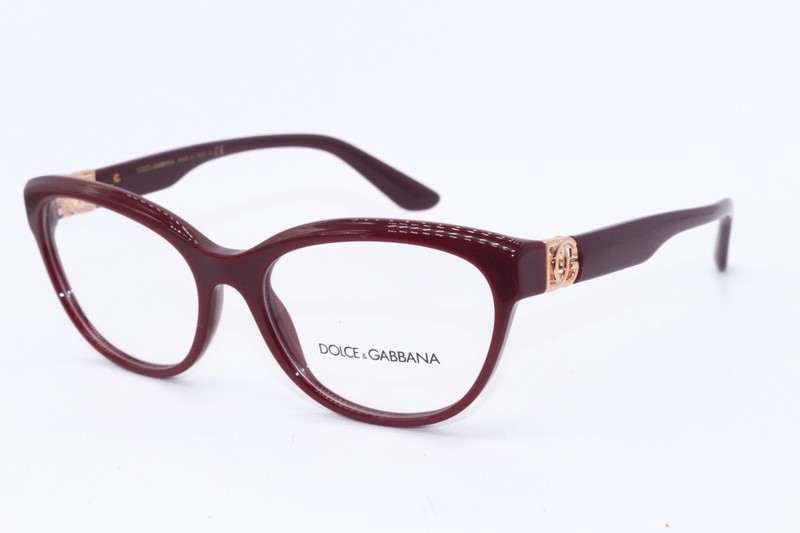 NEW DOLCE & GABBANA DG 3342 3091 BORDEAUX GOLD AUTHENTIC FRAMES EYEGLASSES 55-17
