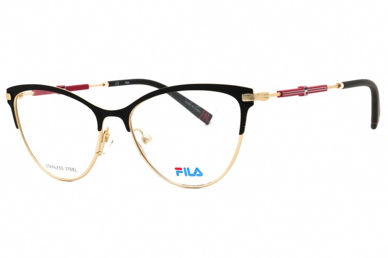 FILA VFI187 0BKG Black/Gold 53mm Eyeglasses New Authentic