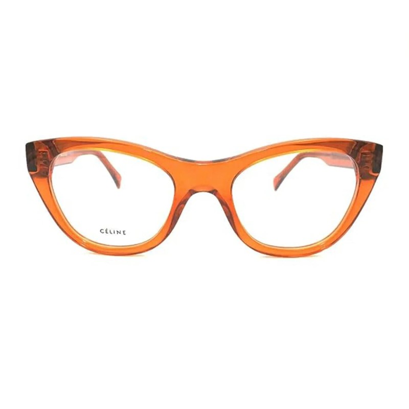 Celine Eyeglasses Frames CL50005I 042 Women Transparent Orange Cat Eye 49-20-145