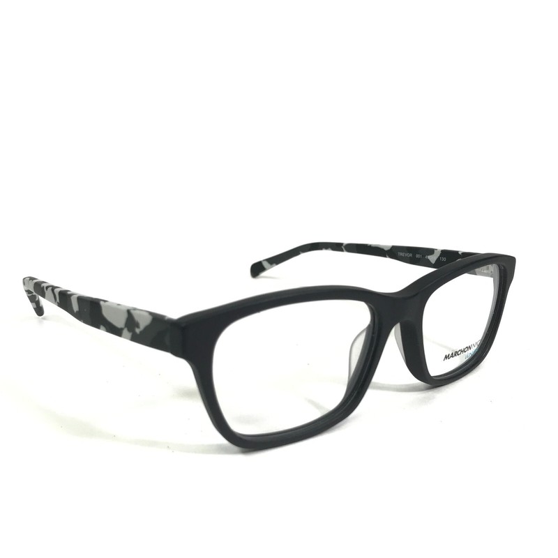 Marchon NYC Kids Eyeglasses Frames TREVOR 001 Black Grey Square 49-16-130 gallery