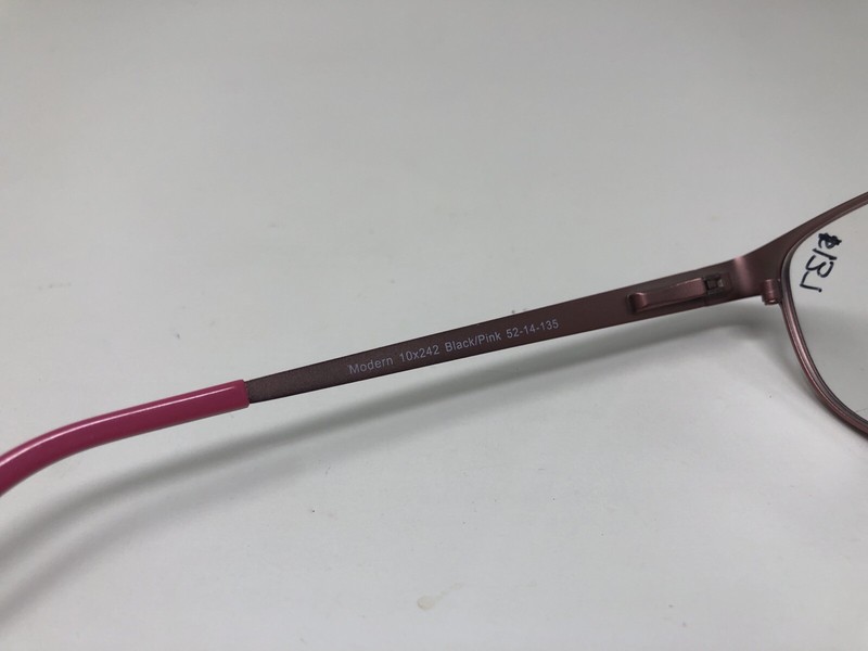 Fashiontabulous Eyeglasses Frame Modern 10x242 Black Pink 52-14-135 Metal T602 gallery