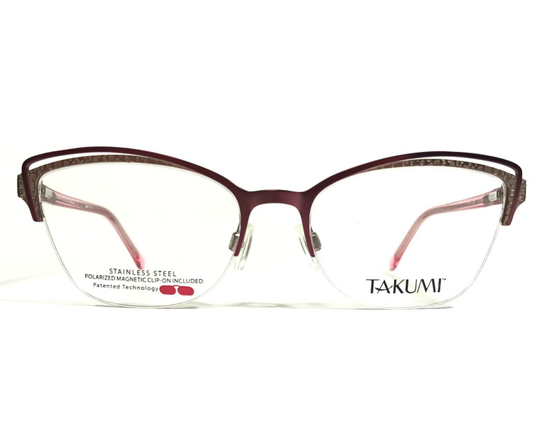 Takumi TK1124 030 Eyeglasses Frames Pink Gold Cat Eye Half Rim 52-17-135