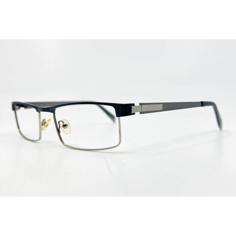 Dolabany Eyewear Iconic Eyeglasses Mens Black Silver Rectangular 52-19-140