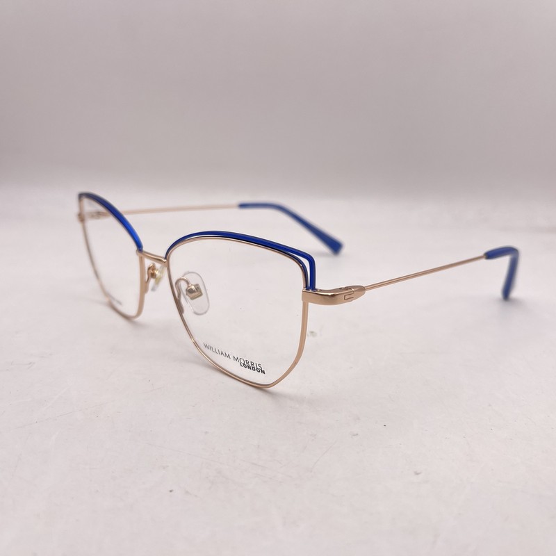 William Morris Womens Tate 1 Thin Metal Butterfly Eyeglasses Blue/Rose Gold