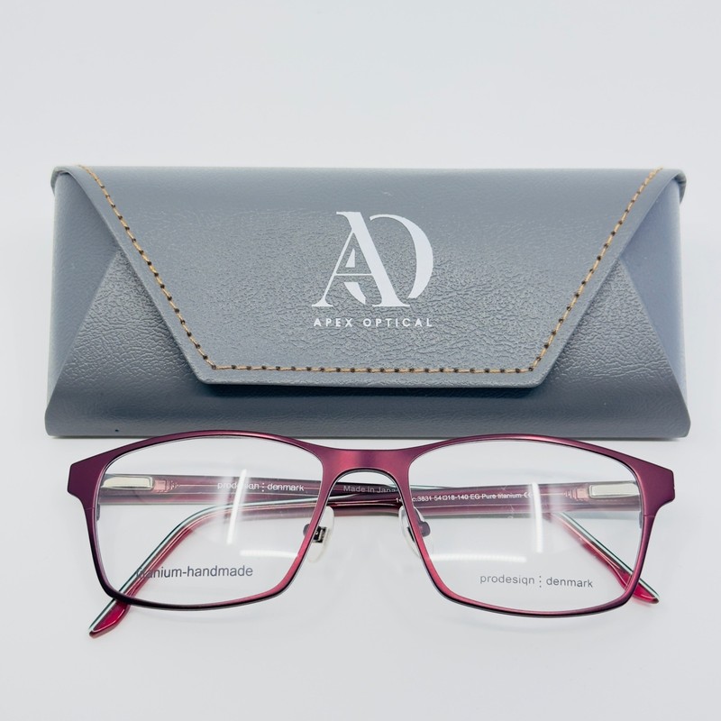 NEW PRODESIGN 1400 3831 Burgundy Mint Square Full Rim Eyeglasses 54-18-140 B:39