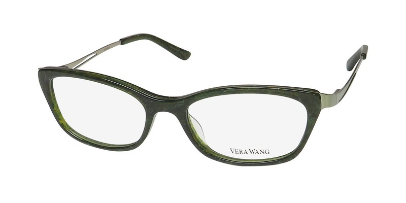NEW VERA WANG V905 GLASSES GREEN WOMENS FULL-RIM MO 51-17-135 CAT EYE PLASTIC