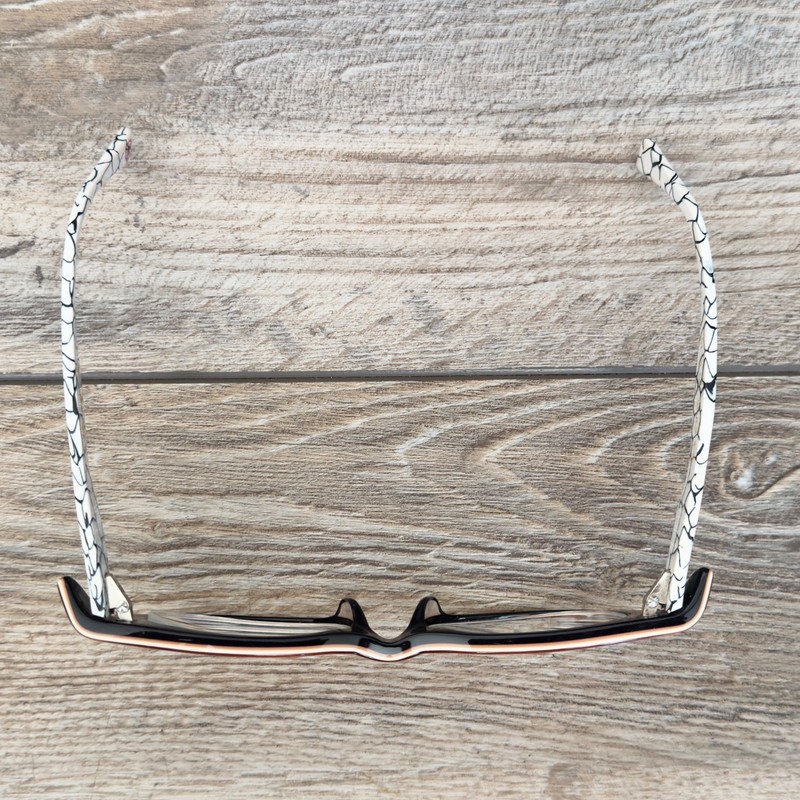 Womens Orange White Black Marbled Eyeglasses Frames 51-19-143 gallery