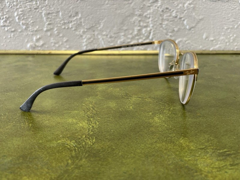 Ray-Ban Eyeglasses Frames RB6375 2890 Black Gold Round Full Rim 51-18-145 gallery