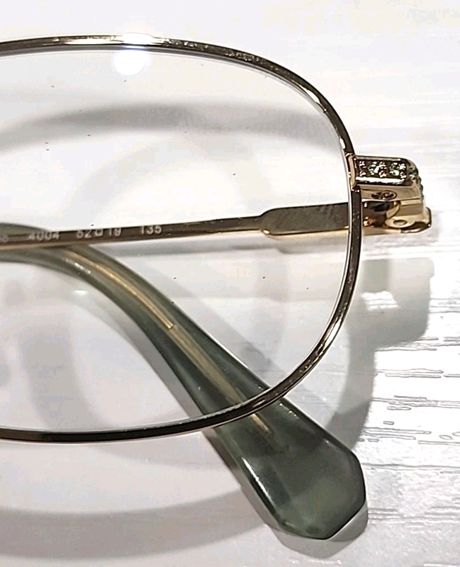 Swarovski SK1005 4004 Gold Metal Square Eyeglasses 52-19 135 Green Crystals gallery