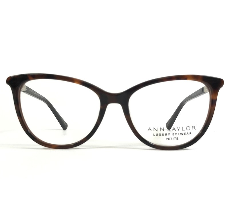 Ann Taylor Petite Eyeglasses Frames ATP027 C02 Black Brown Cat Eye 49-15-135