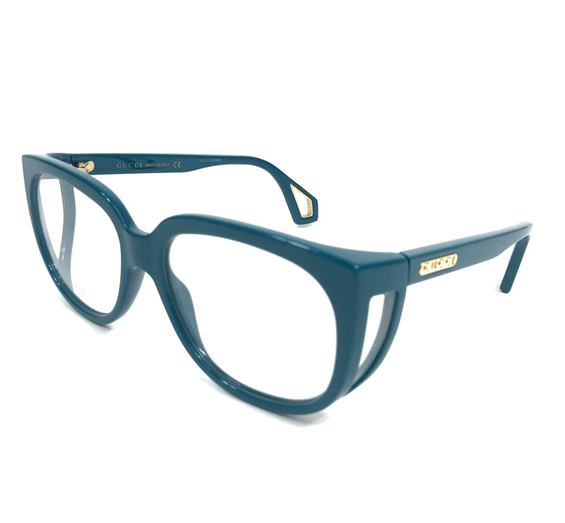 Gucci Eyeglasses Frames GG0470O 003 Shiny Blue Square Full Rim 56-17-140 gallery