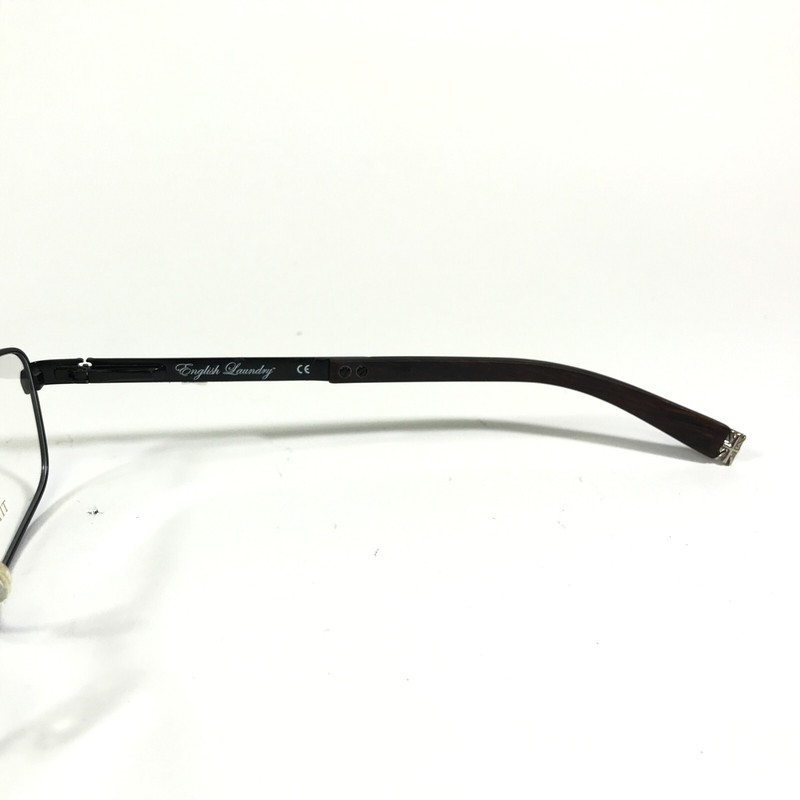 English Laundry STEELE BLACK WOOD Eyeglasses Frames Brown Rectangular 60-17-15 gallery
