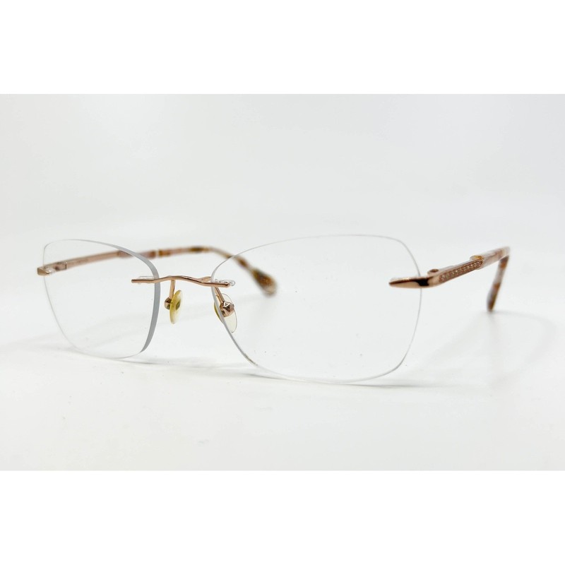 TR Eyewear Halo Eyeglasses Women Rose Gold Good Rimless Crystal 53-17-135