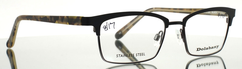 DOLABANY Nashua Black Mens Rectangle Full Rim Eyeglasses 52-17-135 B:33 gallery
