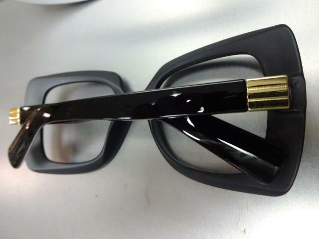 Oversized Exaggerated RETRO Large Black Lensless Eye Glasses Frame Only NO Lens gallery