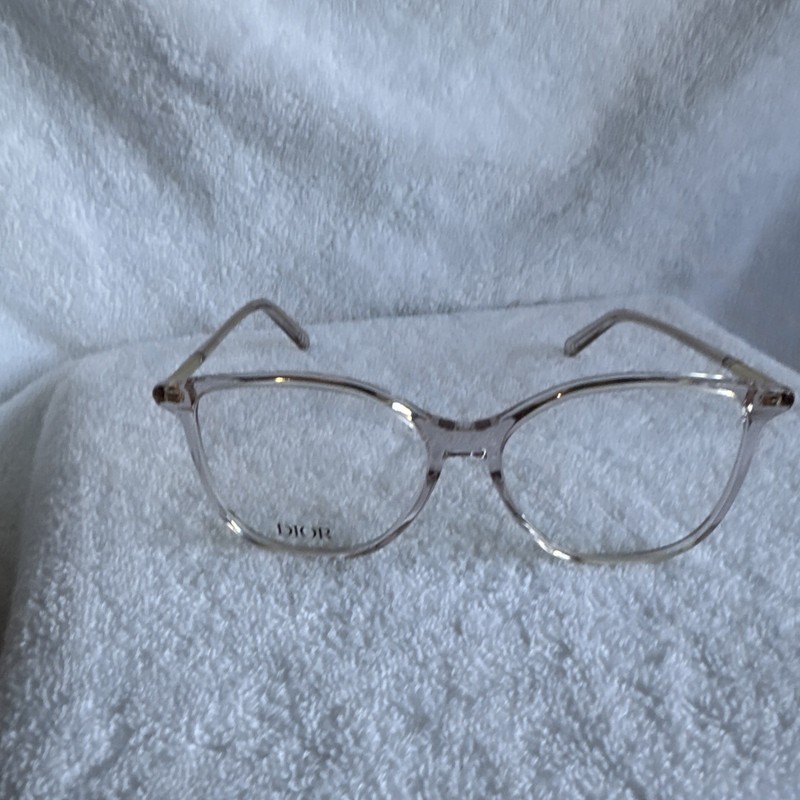 DIOR Eyeglasses Mini CD O B61 7800 W F Shiny Beige 55-15-140 Demo Lens