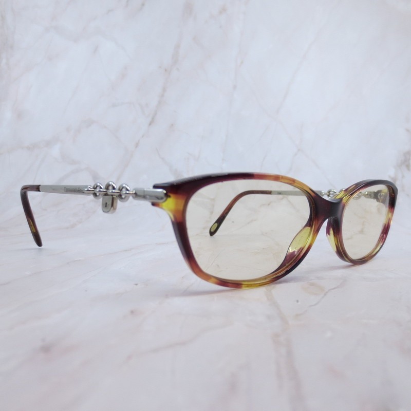 Tiffany & Co TF 2063 8081 Tortoise Silver Lock Chain Eyeglasses Frames 52-16-135