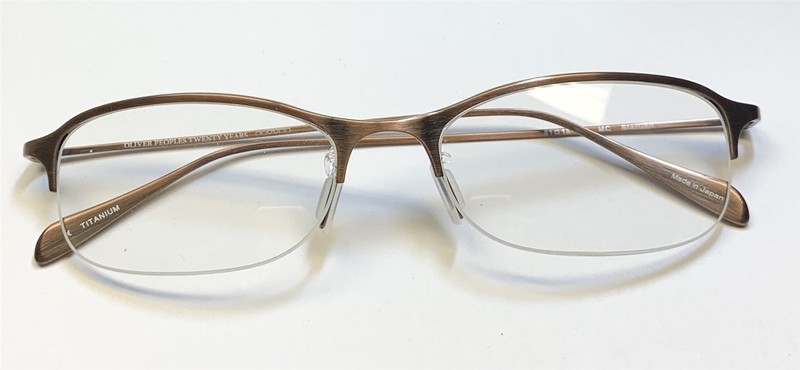 Oliver Peoples Starling Semi Rimless Eyeglasses Glasses Brown Titanium 51mm gallery